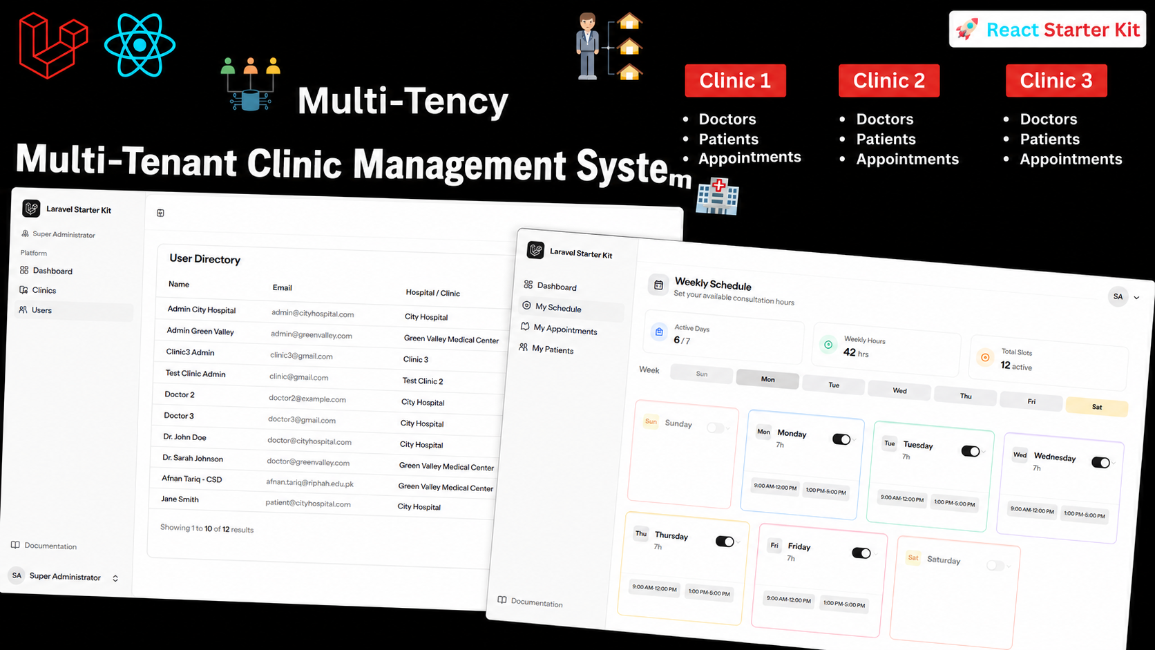 Build a Multi-Tenant SaaS Clinic Management System with Laravel 12, React & Inertia.js